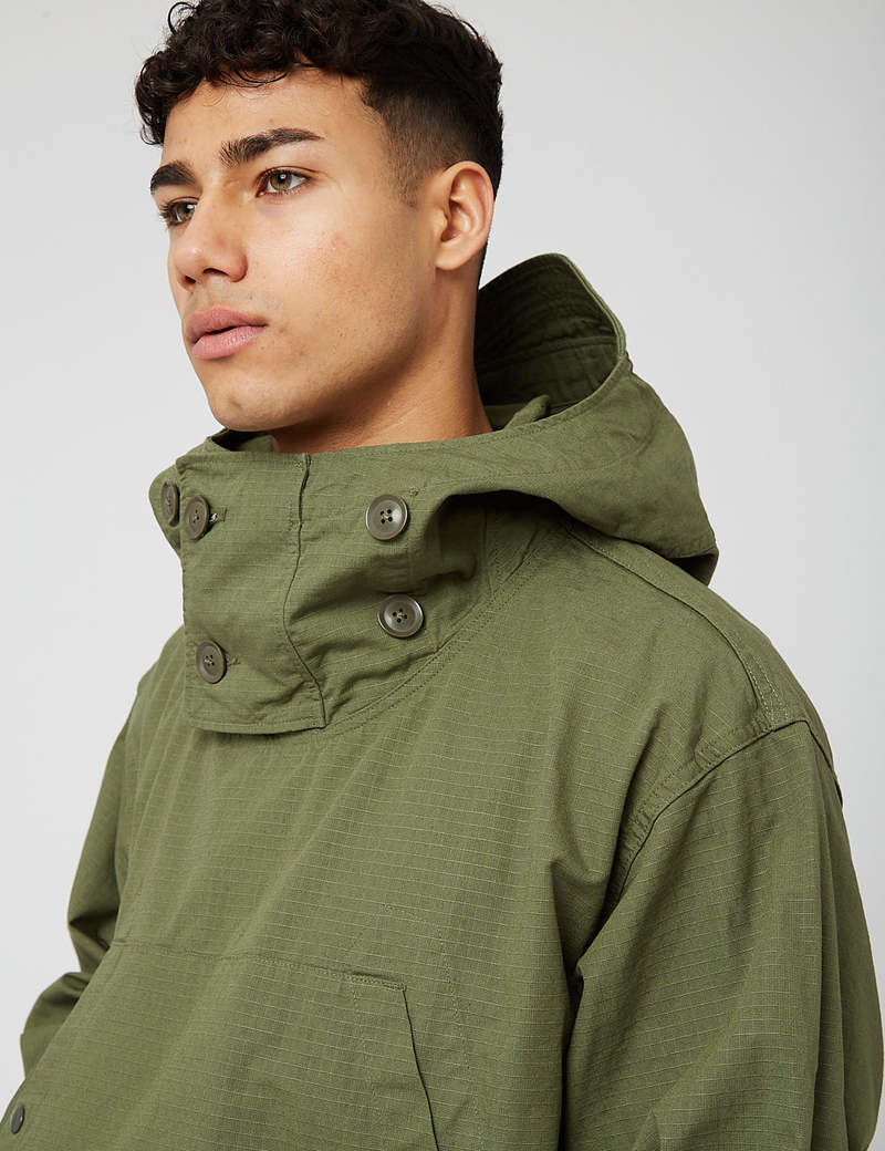 ジャケット・アウター Engineered garments over parka Engineered Garments Cotton Ripstop Over Parka - Olive Green