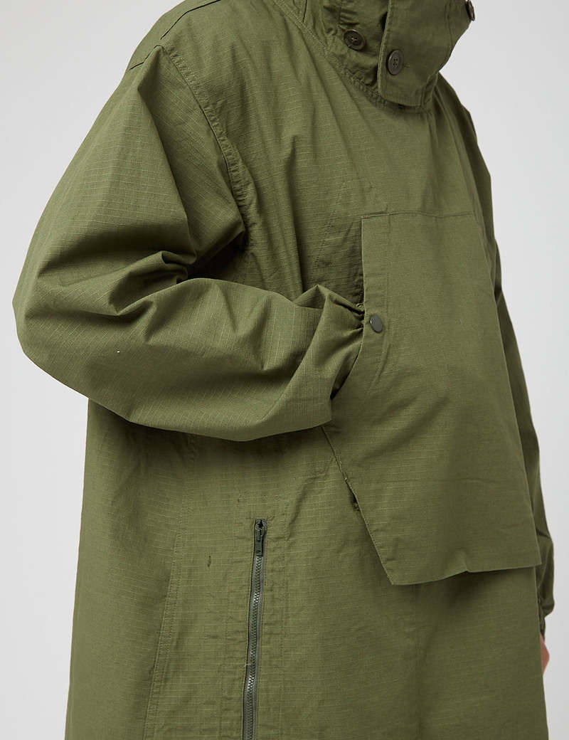 Engineered Garments Cotton Ripstop Over Parka - Olive Green