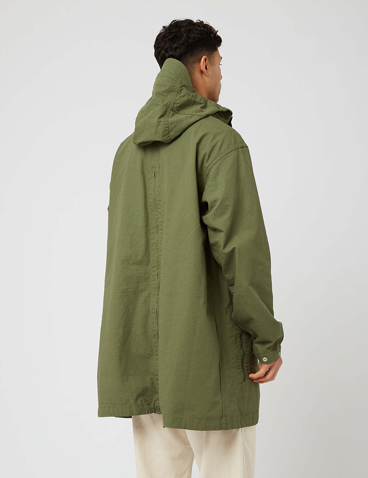 Engineered Garments Cotton Ripstop Over Parka - Olive Green