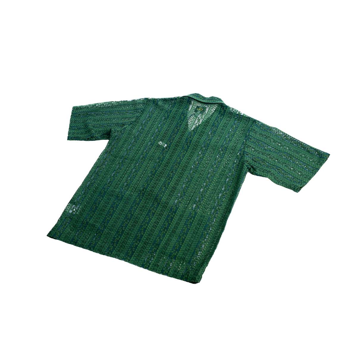 Needles C/PE/R Lace Cloth Stripe Cabana Shirt - Green | Garmentory