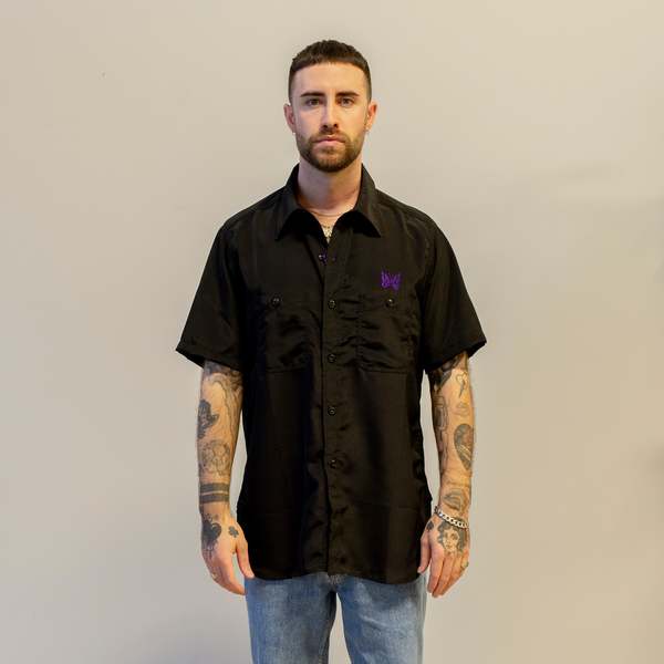 SALE:needles ×cityshop23 S/S シャツ Needles Poly Cloth S/S Work Shirt - Black | Garmentory