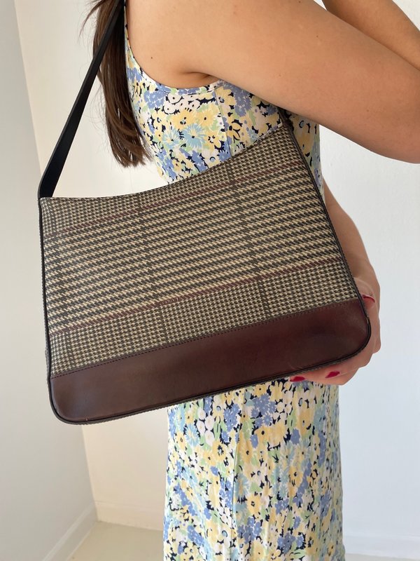 バッグ vintage archive Ralph Lauren shoulder Vintage Ralph Lauren Houndstooth Plaid Shoulder Bag, Classic