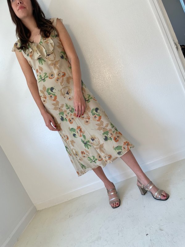 knee length dresses for ladies Lauren Ralph Lauren Red Floral Wrap Midi Dress