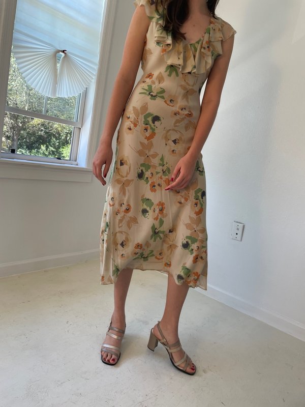Vintage Polo Ralph Lauren floral midi dress - Multi | Garmentory