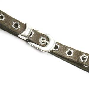 Our Legacy 2cm Belt - Flowers On Olive Leather | Garmentory