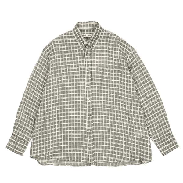 Our Legacy Borrowed Bd Shirt - Dark Grey Sheer Check | Garmentory