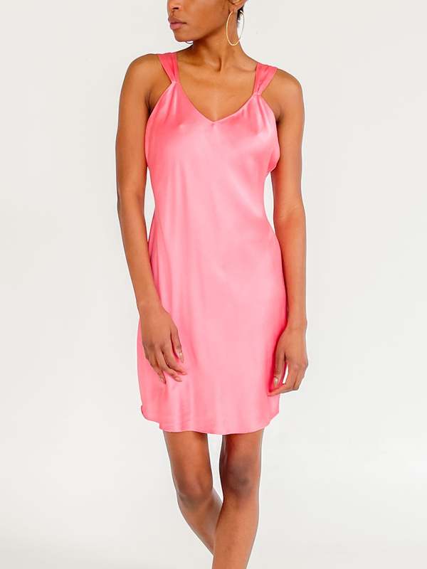Silk Slip Dress - Pink | Garmentory