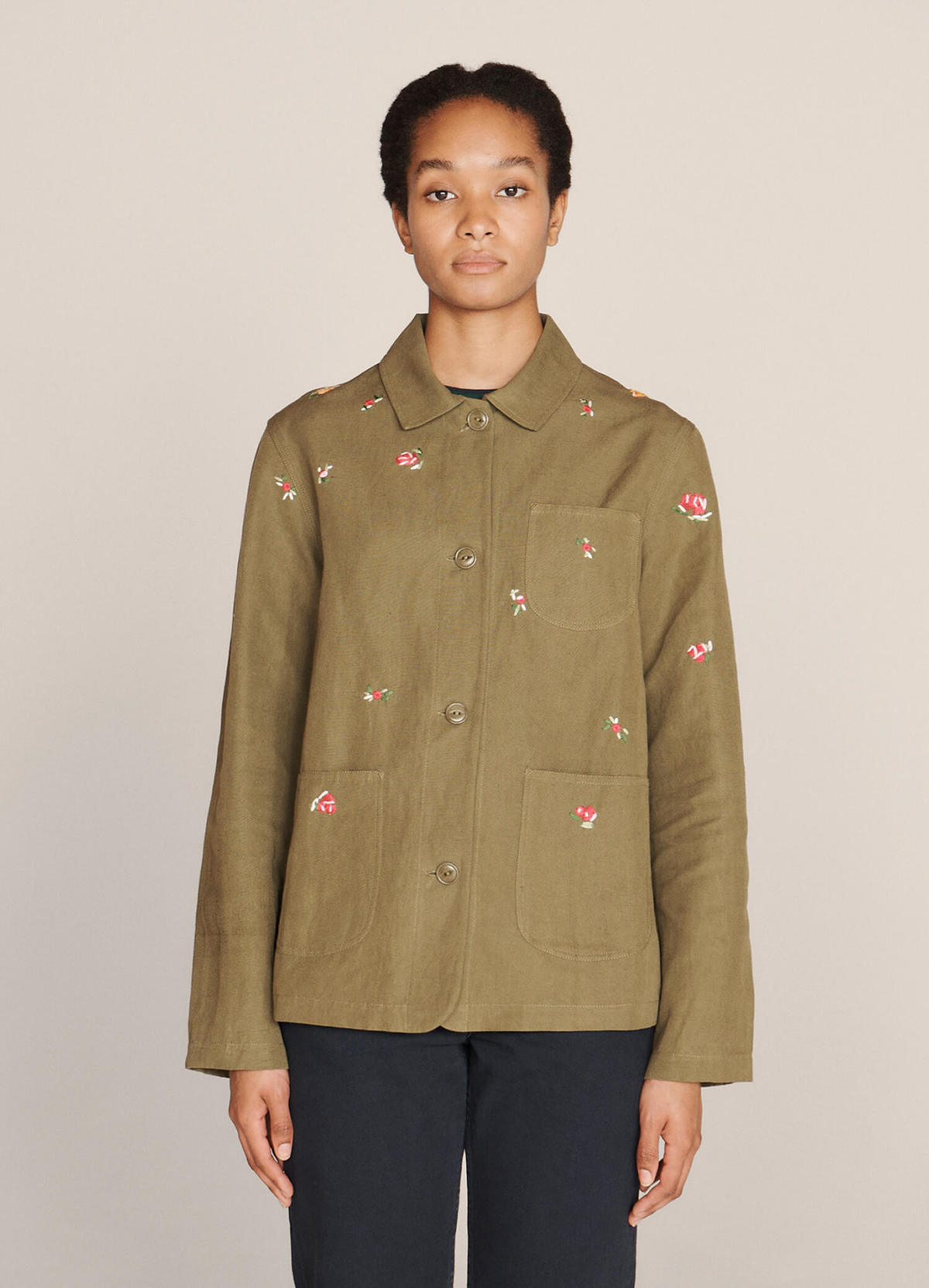 YMC Labour Chore Linen Cotton Twill Jacket - Olive | Garmentory YMC Labour Chore Linen Cotton Twill Jacket - Olive | Garmentory