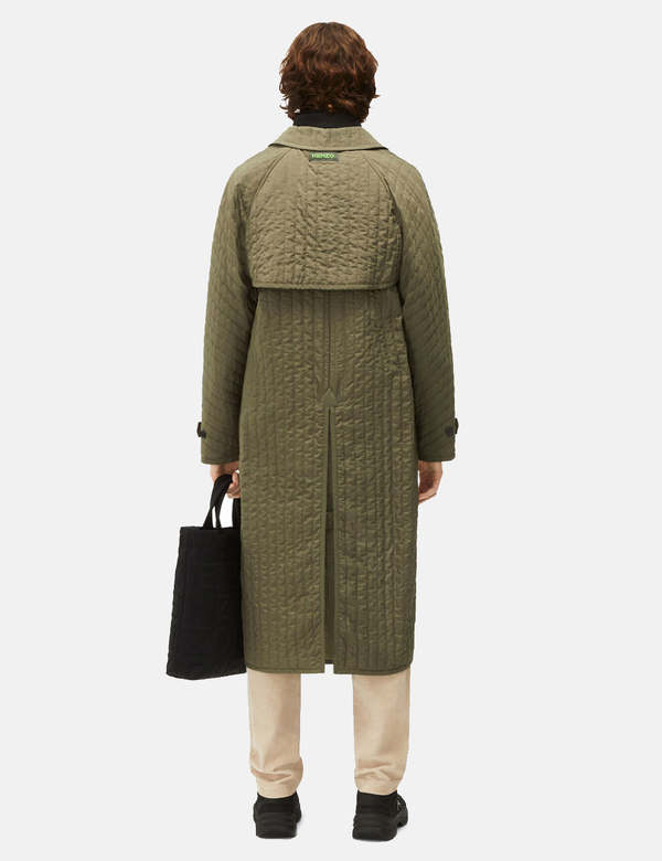 Kenzo Quilted Trench Coat - Bronze | Garmentory