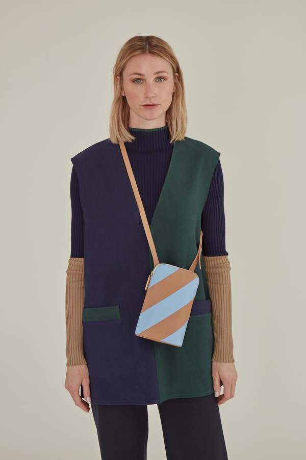 MATTER MATTERS Mini Hama Shoulder Bag - Tan/Forget-Me-Not