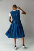 Caron Callahan Cora Dress - Blue Grid Motif - Thumbnail 2