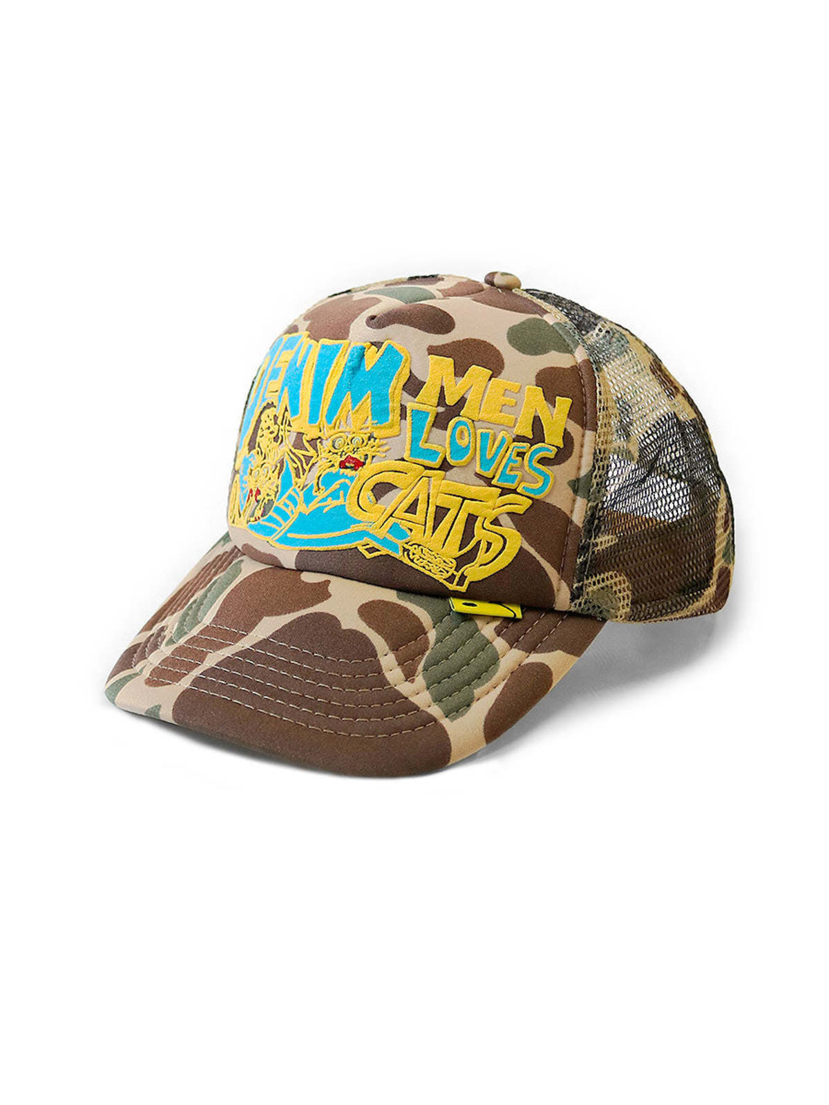 Kapital KOUNTRY DENIM MEN LOVES CATS CAMO Truck Cap - Brown