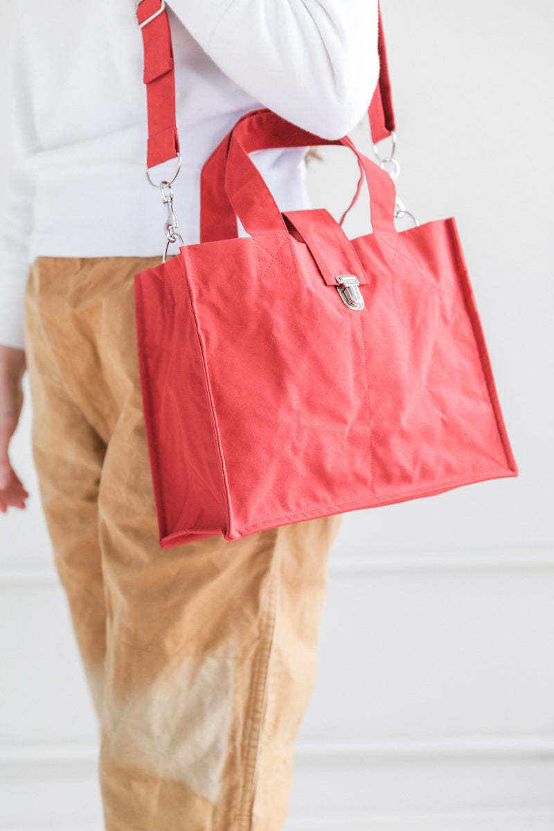 Camiel Fortgens Waxed Cotton Small Shopper Bag - Red | Garmentory