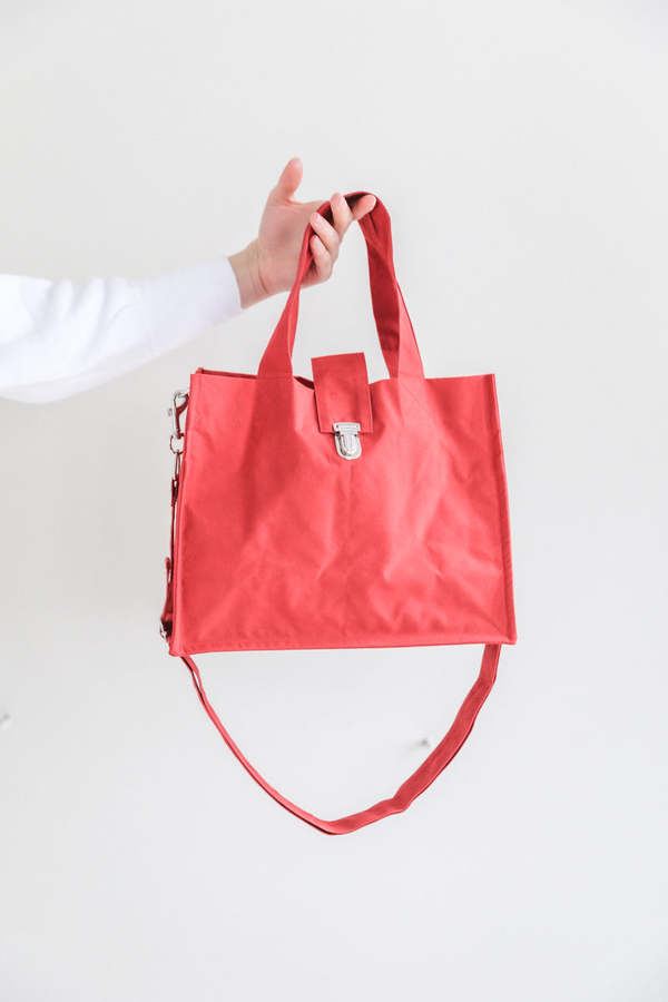 Camiel Fortgens Waxed Cotton Small Shopper Bag - Red | Garmentory