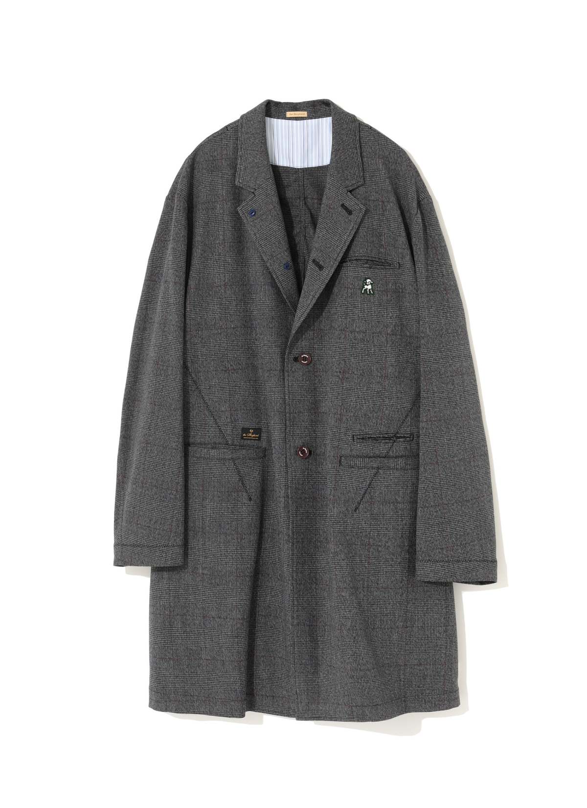 UNDERCOVER THE SHEPHERD LONG JACKET COAT - GRAY CHECK | Garmentory