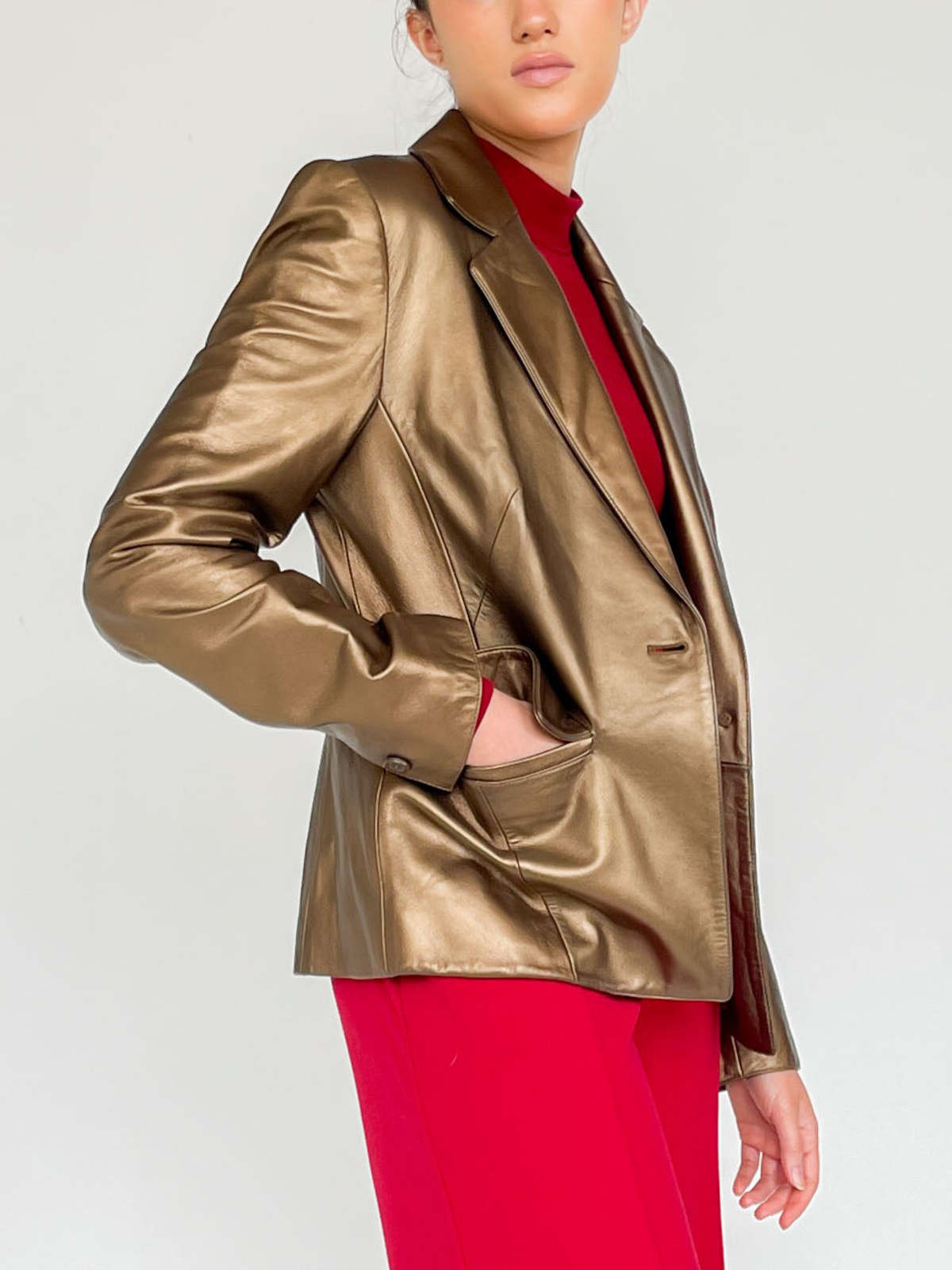 Vintage honey Leather Jacket Bronze Garmentory