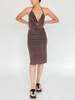 Vintage Melissa Fendi Soft Knit Draped Halter Dress - Brown - Thumbnail 1