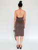 Vintage Melissa Fendi Soft Knit Draped Halter Dress - Brown - Thumbnail 6