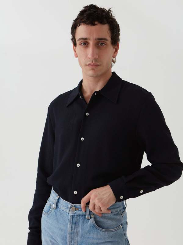 トップス Sefr RAMPOUA Séfr Rampoua Shirt - Navy | Garmentory
