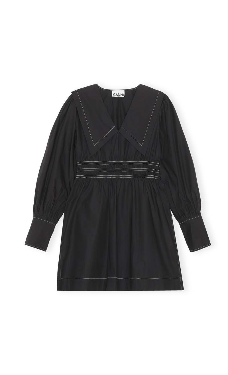 【関税＆送料込み】Ganni Knot Poplin Dress GANNI Cotton Poplin Tie String Mini Dress | shopbop | REVERSIBLE