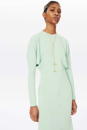 Victoria Beckham Dolman Sleeve Midi Dress - Peppermint | Garmentory
