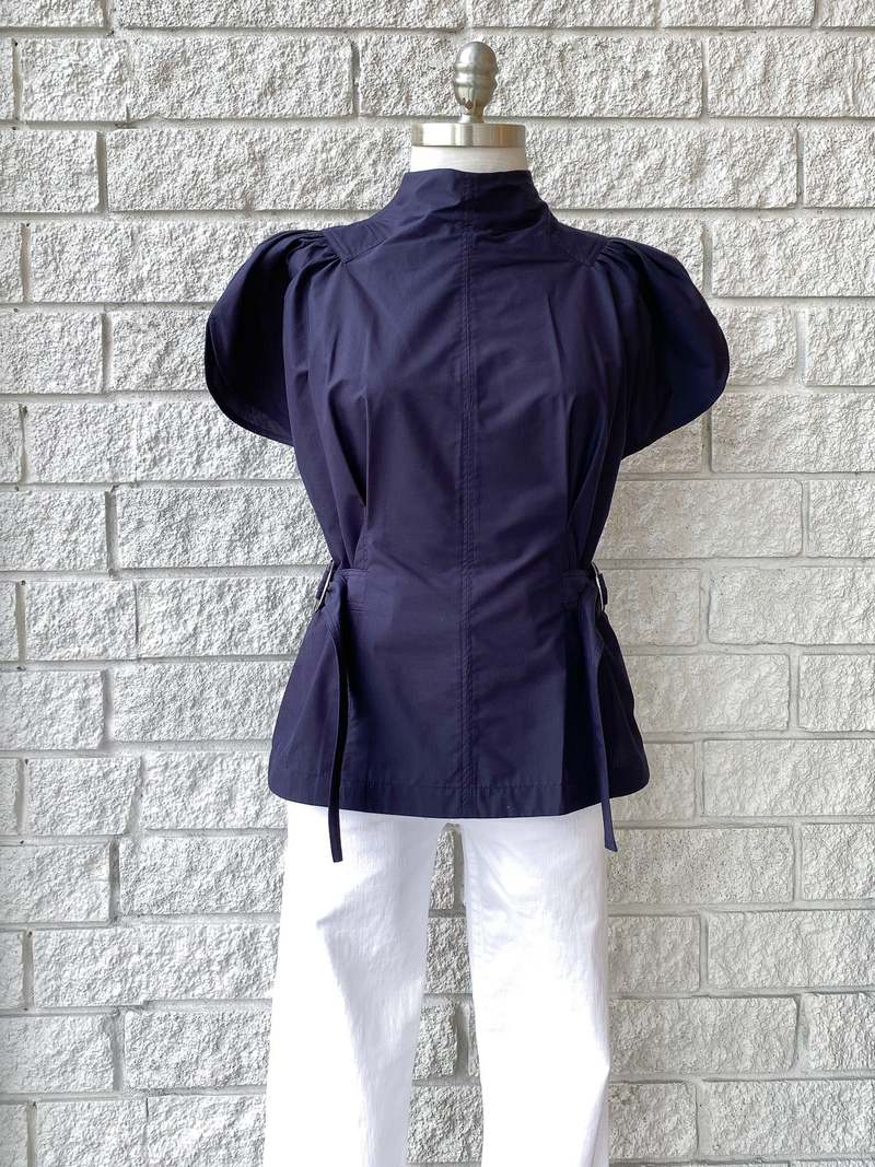 3.1 Phillip Lim Puff Short Sleeve Side-tie Cotton Poplin