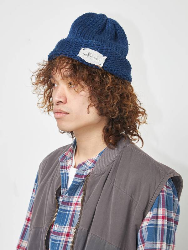 GREG LAUREN ネイビー パッチワークハット GREG LAUREN ネイビー パッチワークハット GREG LAUREN ネイビー