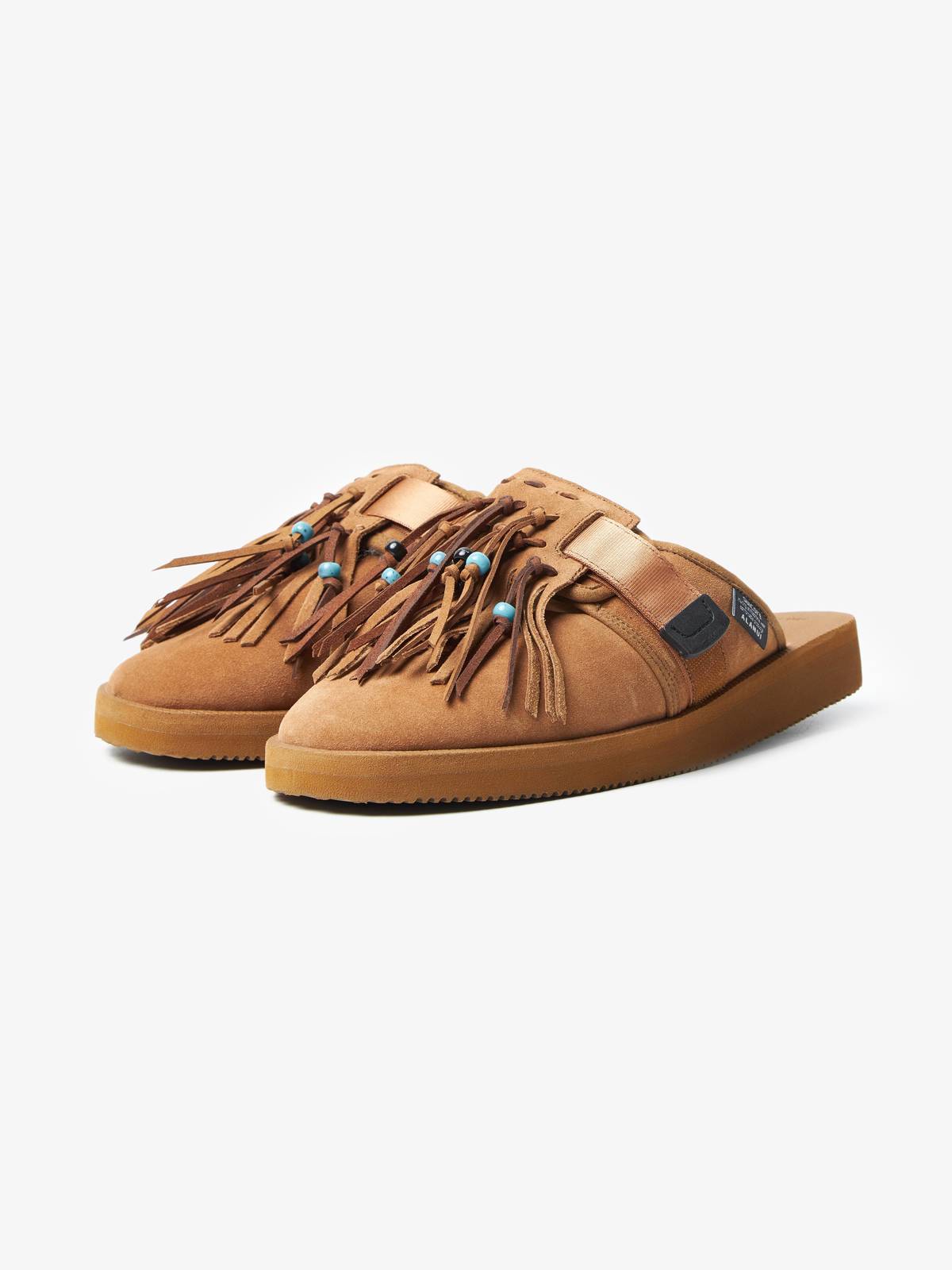 suicok × Alanui フリンジボアスリッパ Suicoke X ALANUI Alanui Collaborated Etno Tassel Detaled Sheepskin