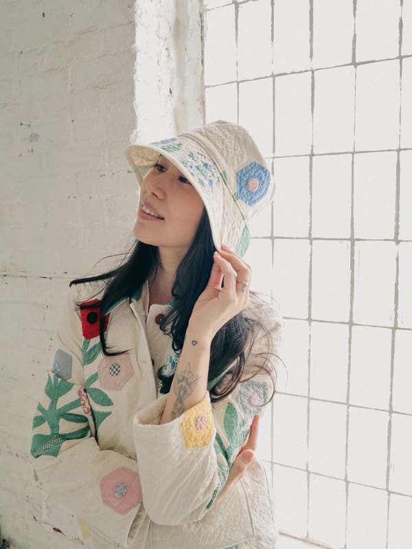 Marvin Ruby Basket of Roses Quilted Bucket Hat - Multi