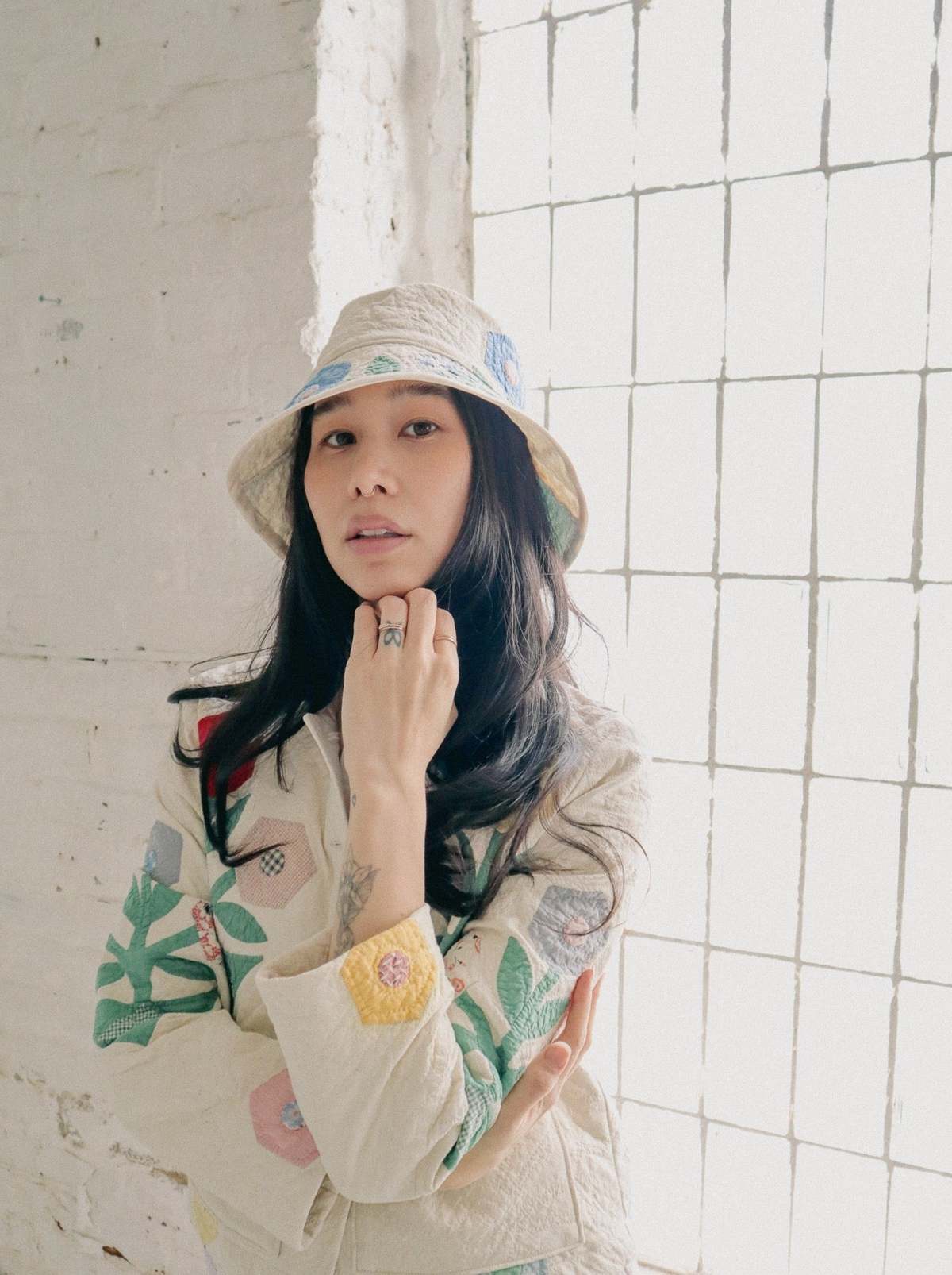 Marvin Ruby Basket of Roses Quilted Bucket Hat - Multi - Image 3 of 10