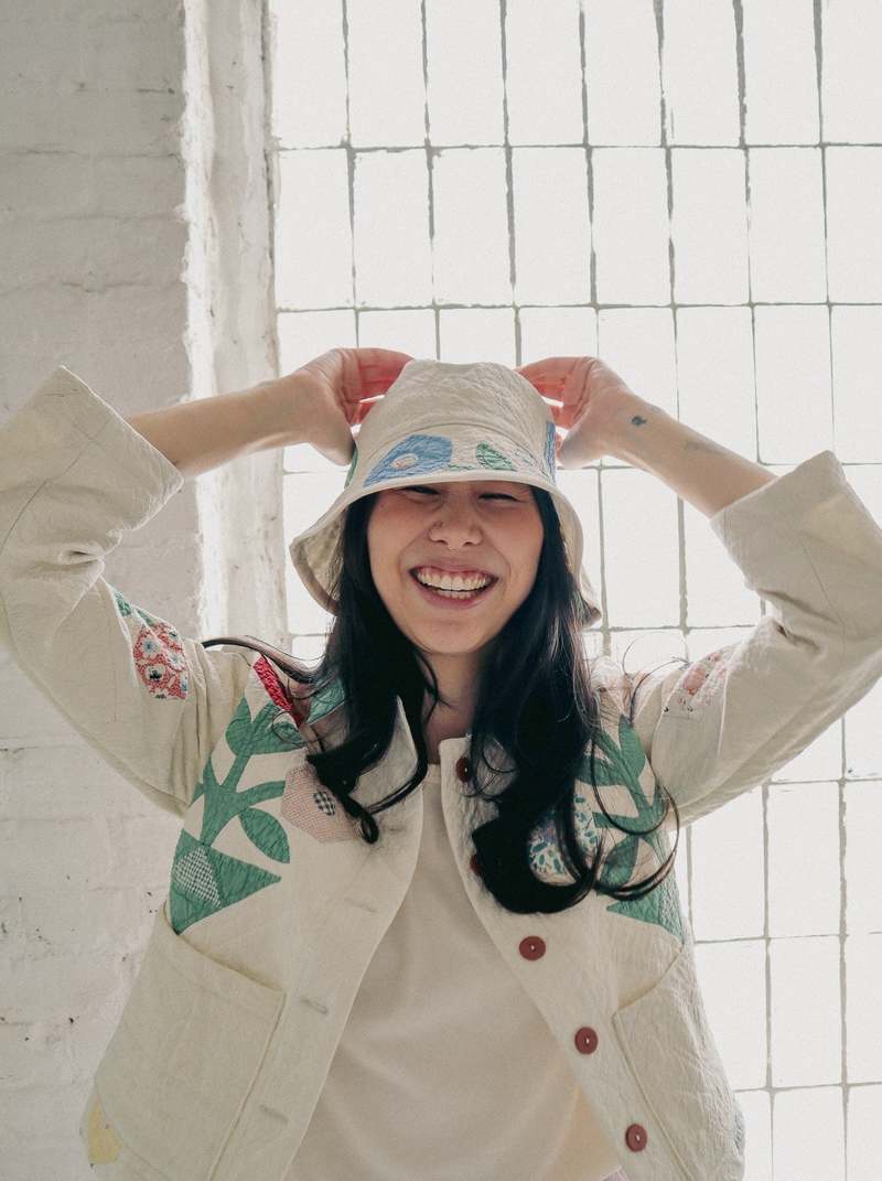 Marvin Ruby Basket of Roses Quilted Bucket Hat - Multi