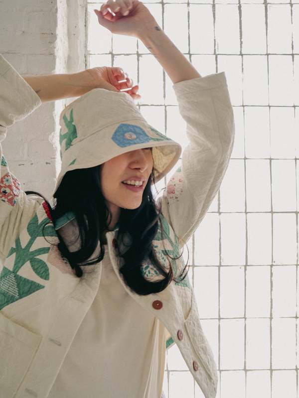 Marvin Ruby Basket of Roses Quilted Bucket Hat - Multi