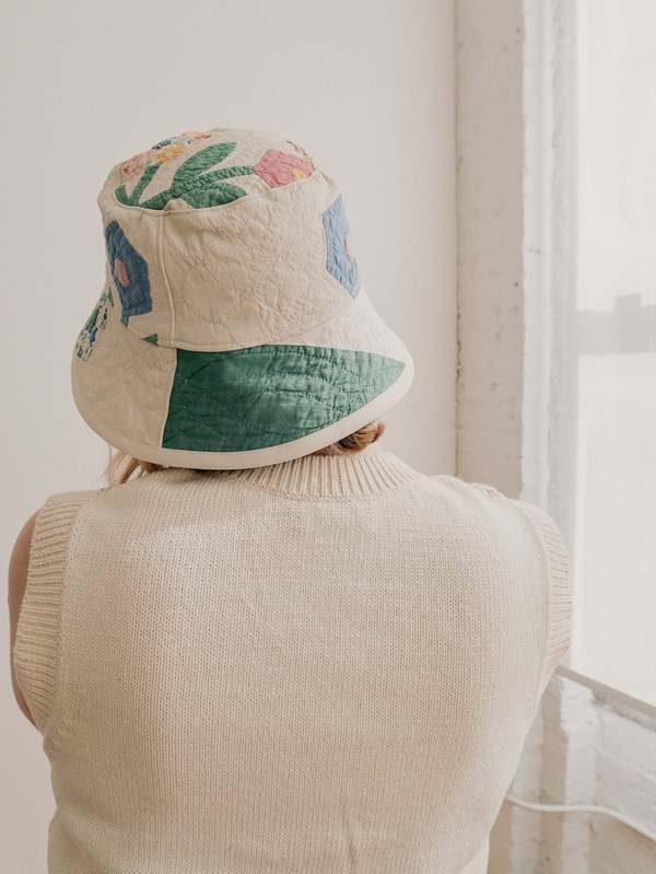 Marvin Ruby Basket of Roses Quilted Bucket Hat - Multi