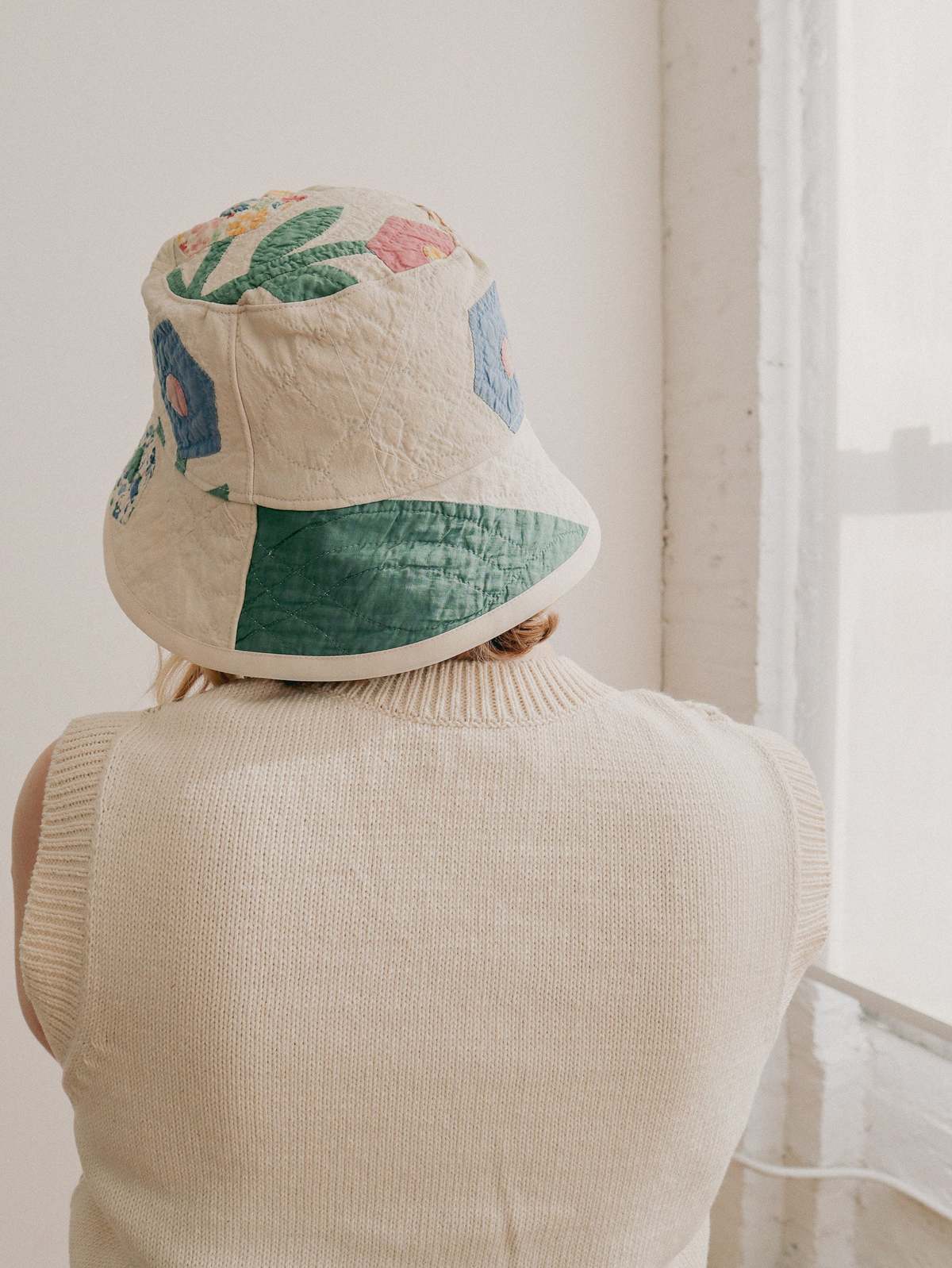 Marvin Ruby Basket of Roses Quilted Bucket Hat - Multi - Image 10 of 10