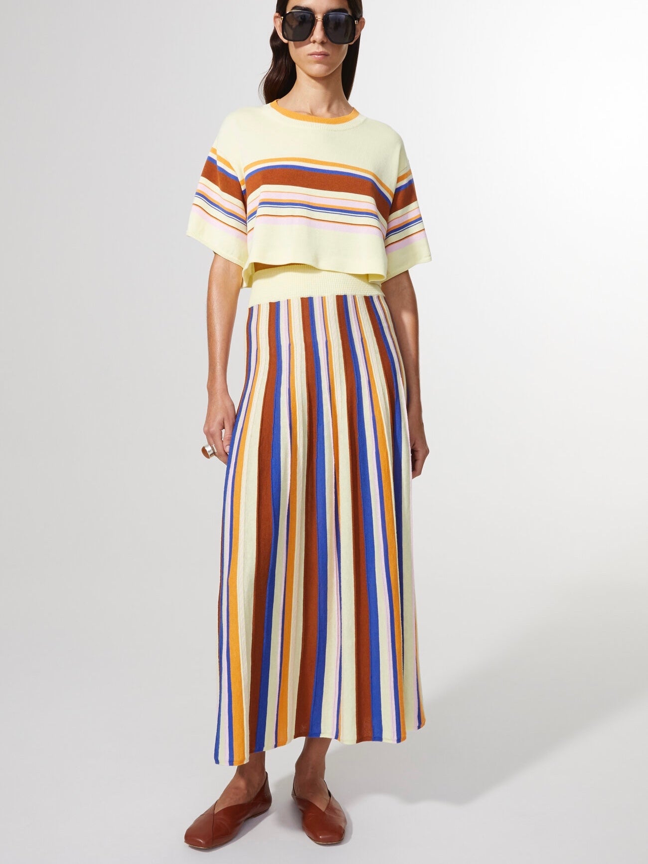 Rodebjer Marika Stripe Skirt Sun Ray Garmentory