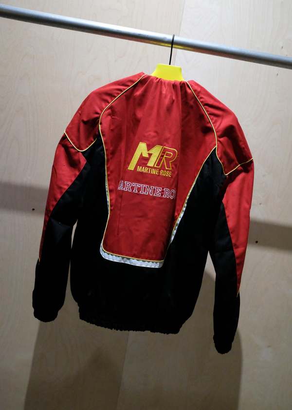Martine Rose Tuck Neck Sponsor Racing Jacket - Red/Black | Garmentory