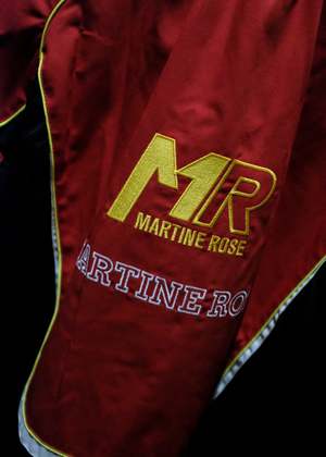 Martine Rose Tuck Neck Sponsor Racing Jacket - Red/Black | Garmentory