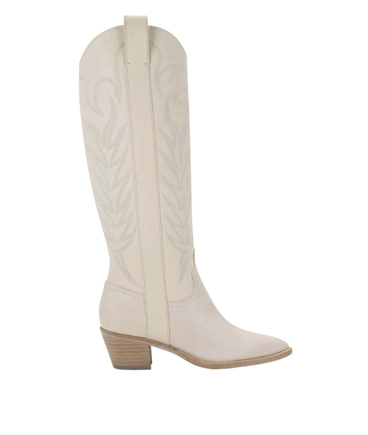 Dolce Vita Solei Boots White Embossed Leather Garmentory