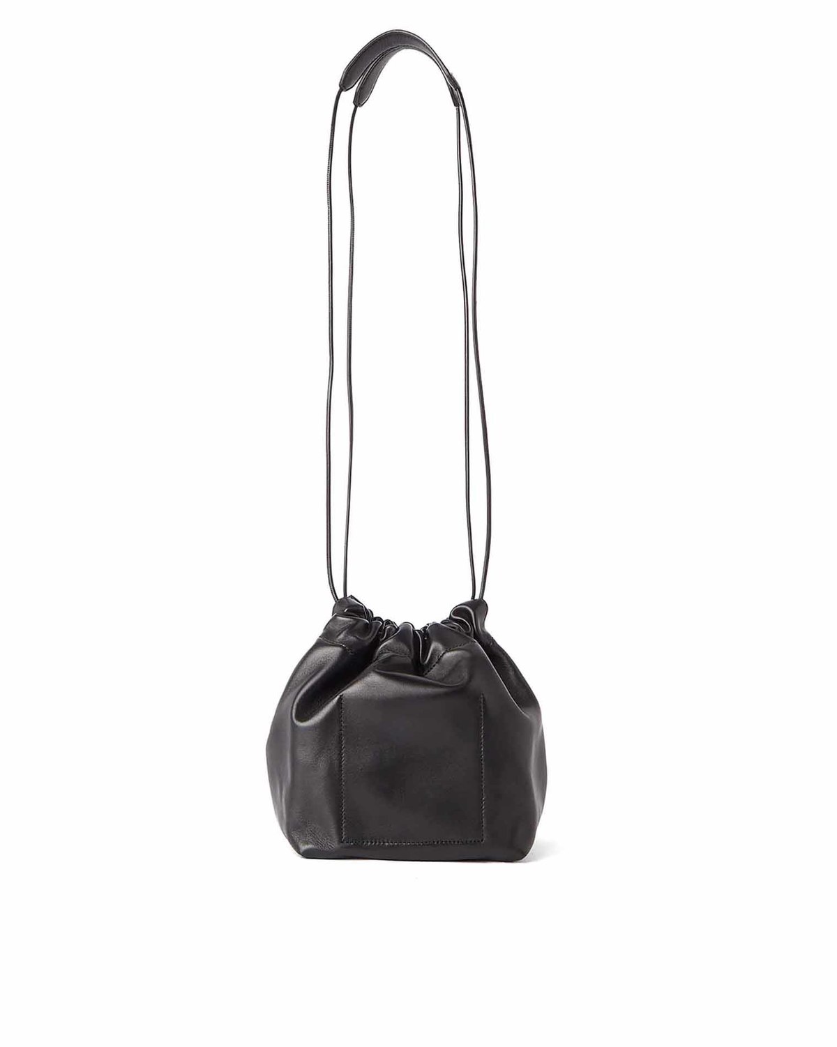 Jil Sander Drawstring Shoulder Bag - Black Leather | Garmentory