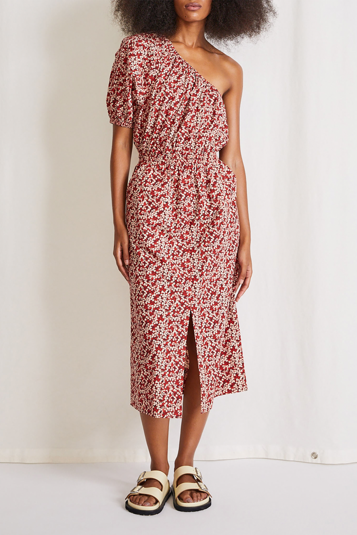 Apiece Apart Palma One Shoulder Dress - Mango Bouquet | Garmentory
