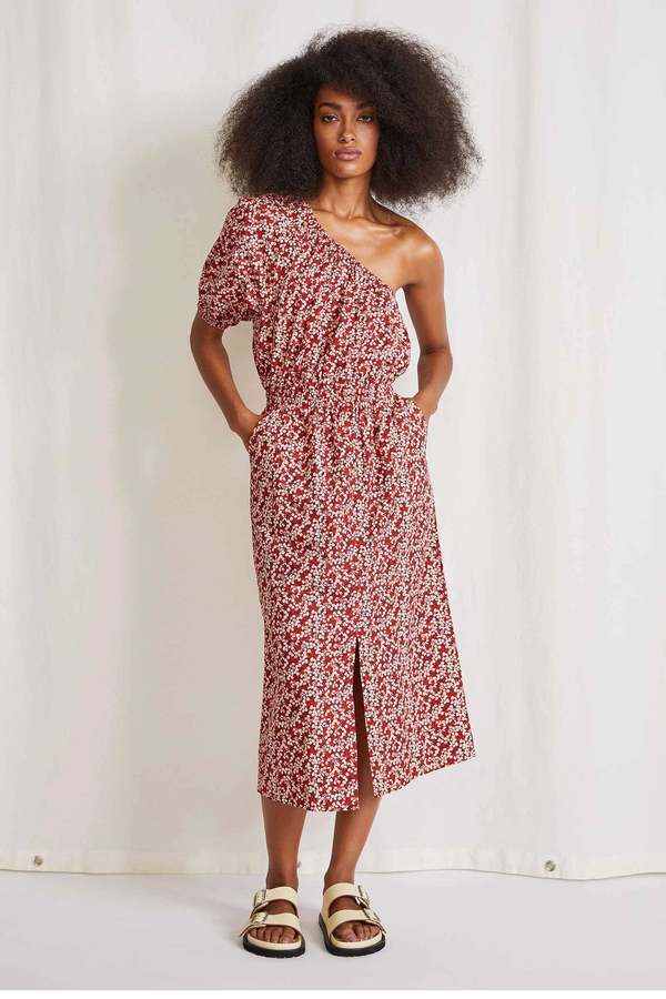 apiece apart one shoulder dress Apiece Apart Palma One Shoulder Dress - Mango Bouquet