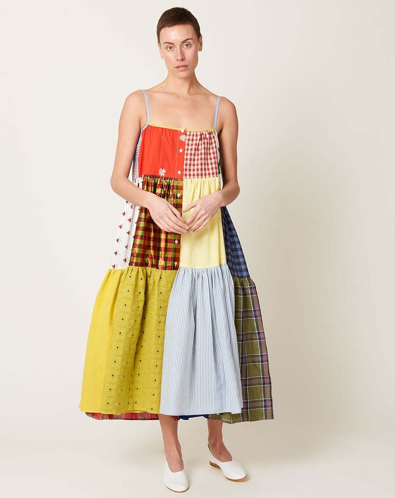LA RÉUNION Vibrant Button Down Patchwork Dress | Garmentory