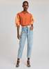 Derek Lam Wesley Balloon Sleeve Button Down Top - Coral Multi - Thumbnail 3