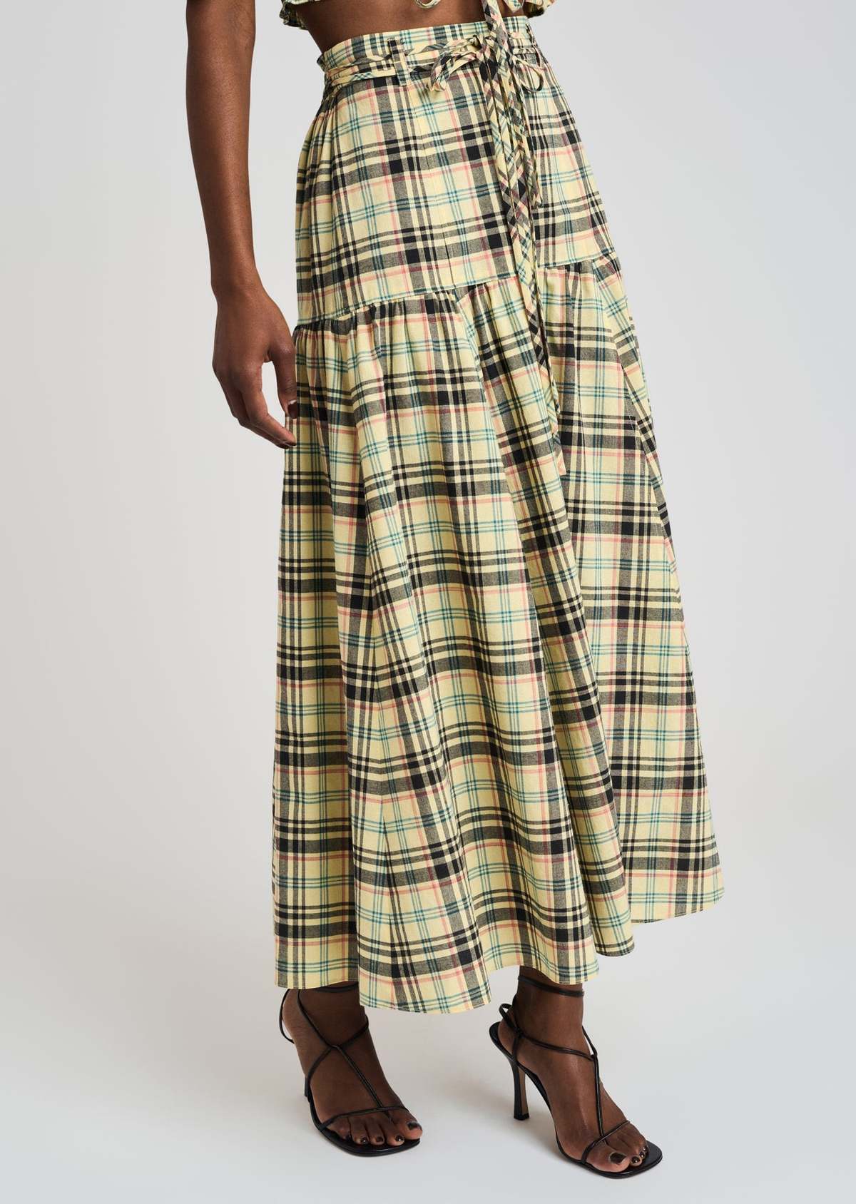 Derek Lam Milly Belted Skirt - Yellow Multi - Image 4 of 5