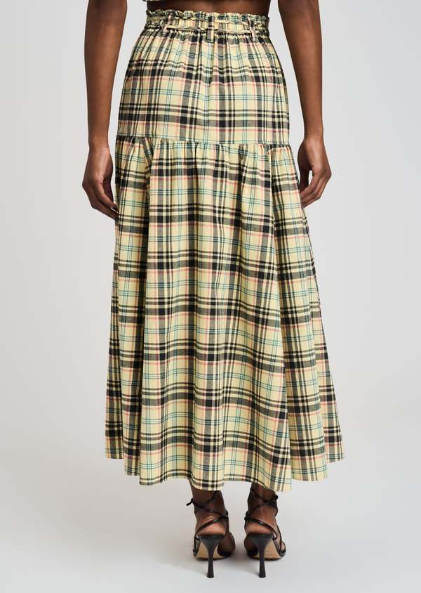 Derek Lam Milly Belted Skirt - Yellow Multi