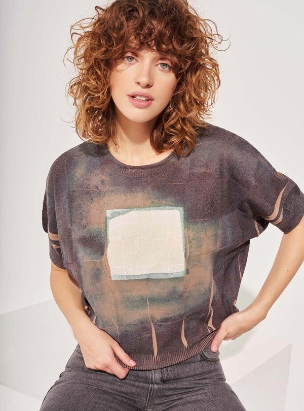 PETI Boutique Printed short-sleeved sweater