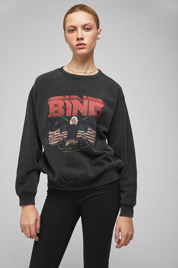 Anine Bing Vintage Eagle Sweatshirt - black | Garmentory