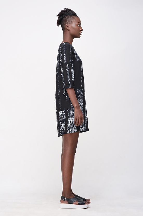 Osei Duro Linter Dress in B&W Parallel Osei Duro Linter Dress in B&W Parallel
