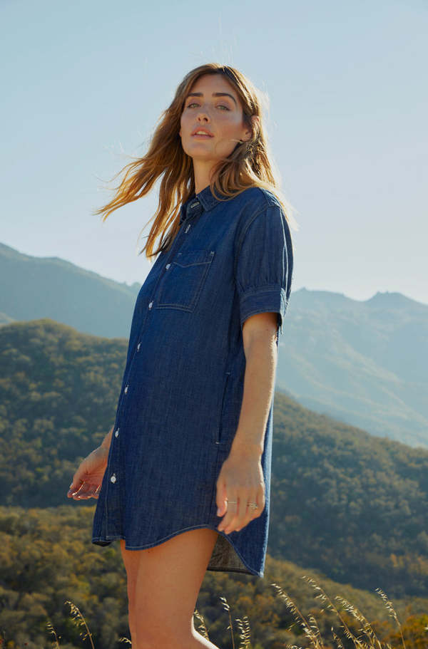 military denim dress amo denim Military Shirt Dress