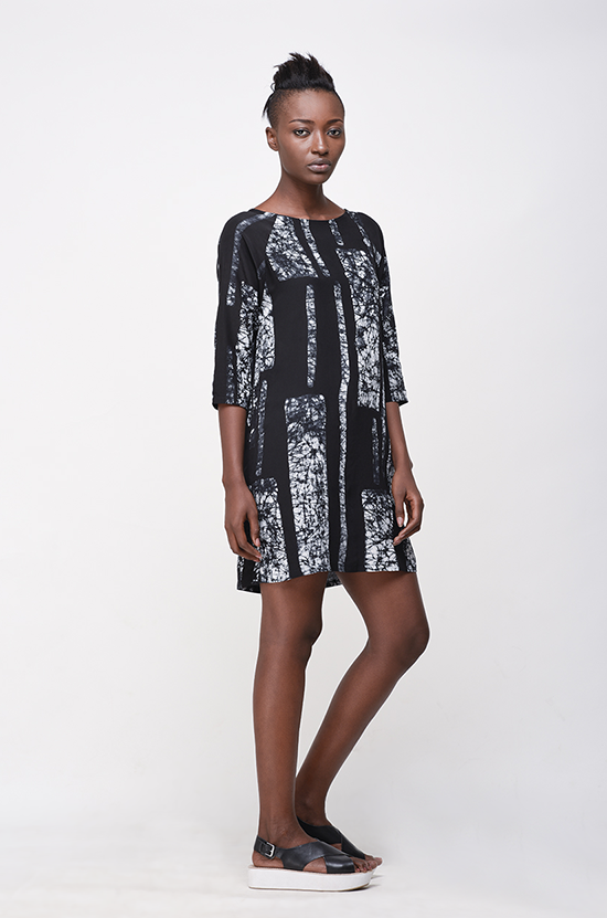 Osei Duro Linter Dress in B&W Parallel Osei Duro Linter Dress in B&W Parallel